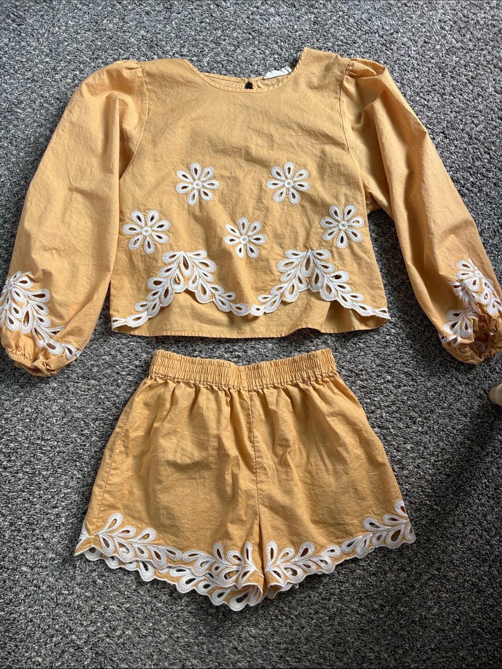 By Together Yellow Embroidered Two-Piece Set